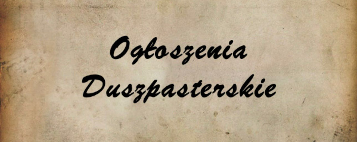 Ogłoszenia parafialne 