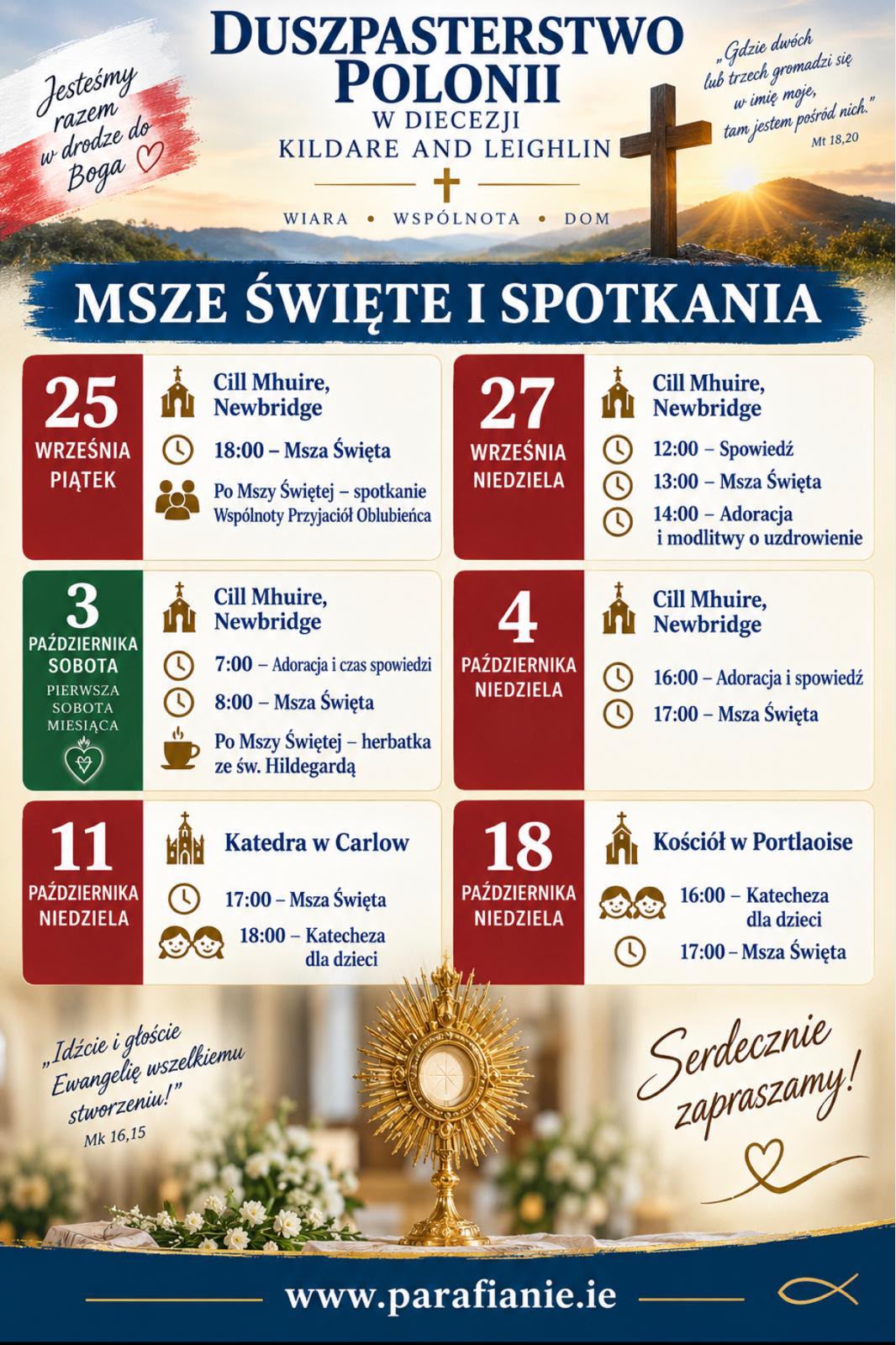 Msze święte i spotkania